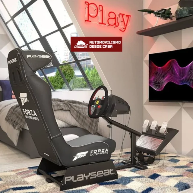 🪑🏁 Vive la emoción de Forza Motorsport en casa  El Playseat Forza Motorsport es compacto, plegable y ajustable, con licencia oficial y diseño premium para una experiencia de conducción realista y envolvente. 
Compatible con todos los volantes y pedales, y fácil de guardar tras cada carrera.
¡Convierte tu salón en la parrilla de salida!